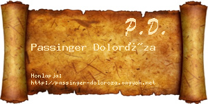 Passinger Doloróza névjegykártya